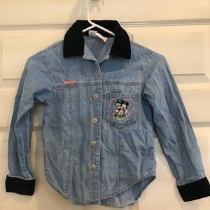 MICKEY & CO vintage jean button down shirt